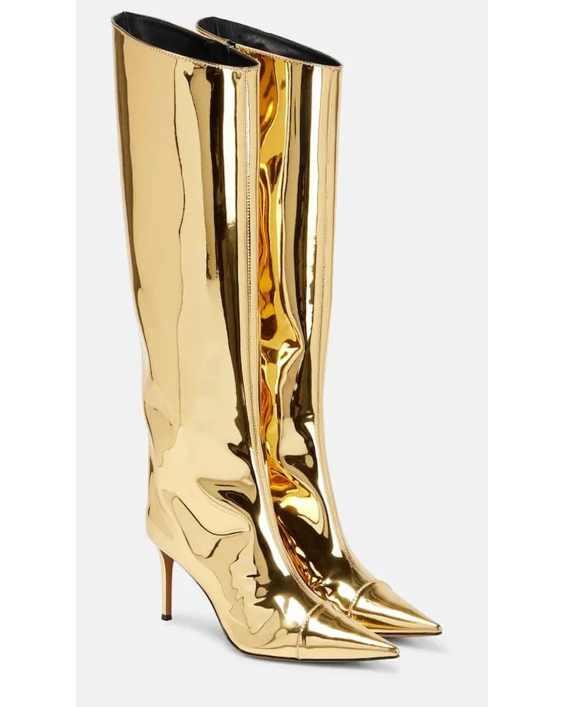 Alexandre Vauthier Stivali Alex 85 in pelle metallizzata Oro