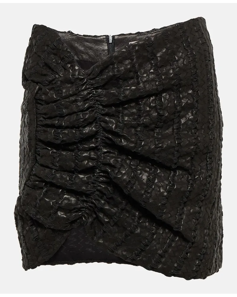 THE MANNEI Minigonna Wishaw in pelle con balze Nero