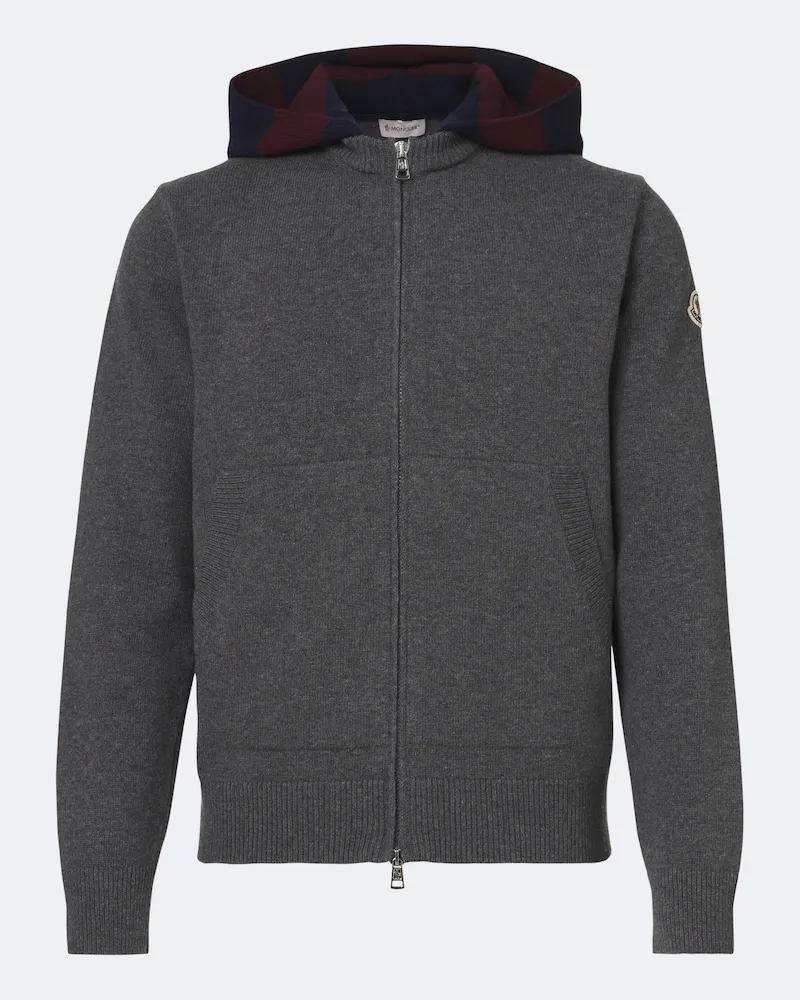 Moncler Cardigan in lana e cashmere Grigio