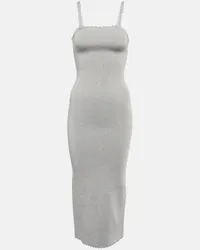 Victoria Beckham Abito midi in jersey Argento