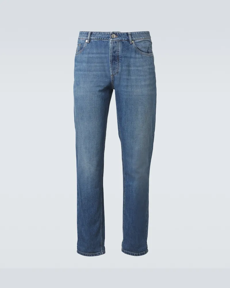 Brunello Cucinelli Jeans regular a vita media Blu