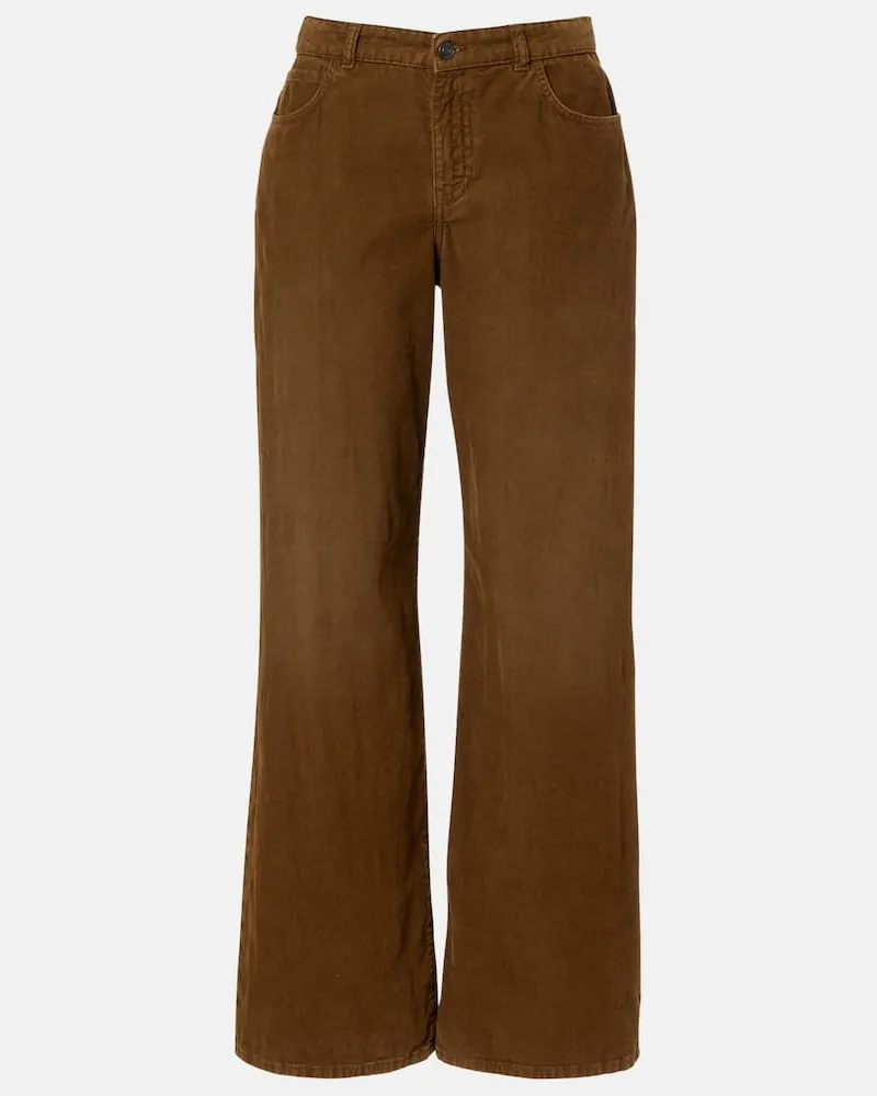 The Row Pantaloni Eglitta in velluto a coste di cotone Marrone