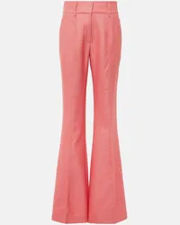 Gabriela Hearst Pantaloni flared Rhein in seta e lana Rosa