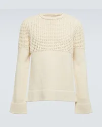 Jil Sander Pullover in cotone e lana Neutro