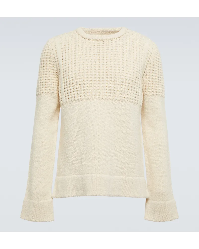 Jil Sander Pullover in cotone e lana Neutro