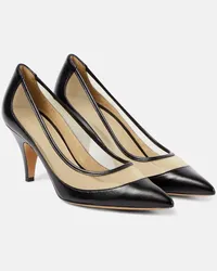 KHAITE Pumps River in pelle e mesh Nero