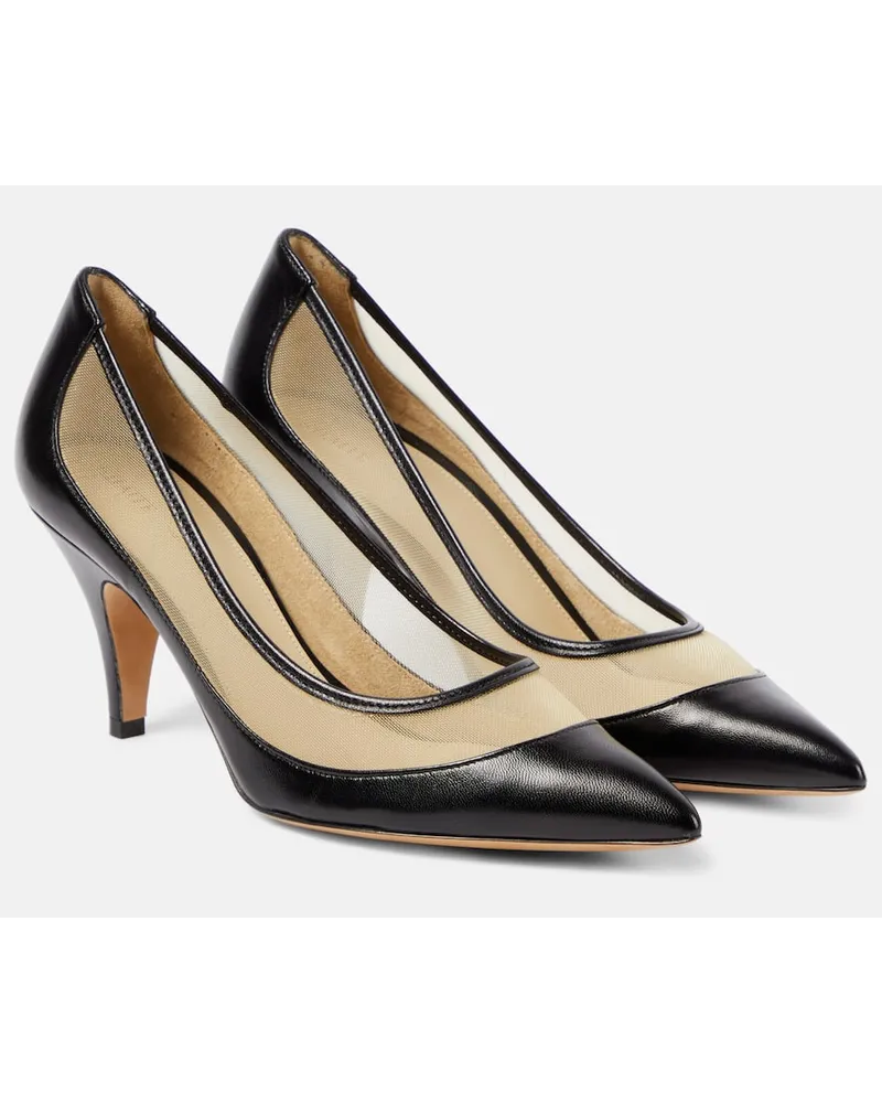 KHAITE Pumps River in pelle e mesh Nero