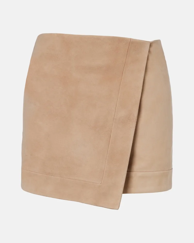 Balmain Minigonna in suede Beige