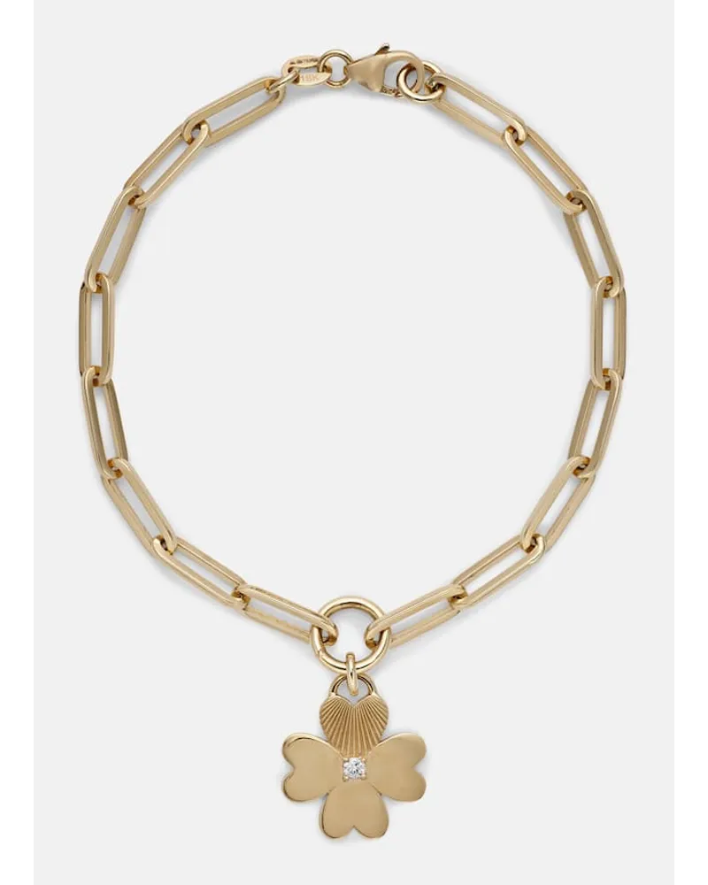 FOUNDRAE Bracciale Four Heart Clover in oro 18kt con diamanti Oro