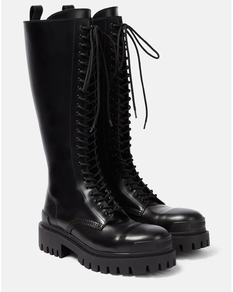 Balenciaga Stivali Strike in pelle Nero