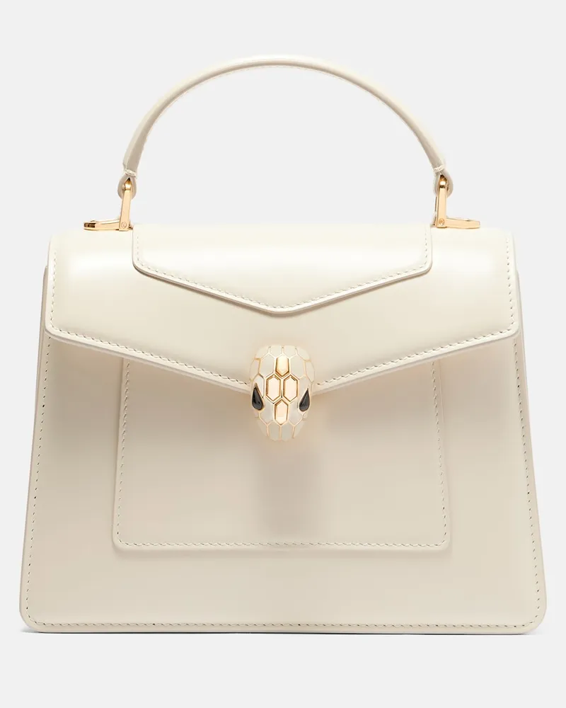 Bulgari Borsa Serpenti Forever Medium in pelle Bianco
