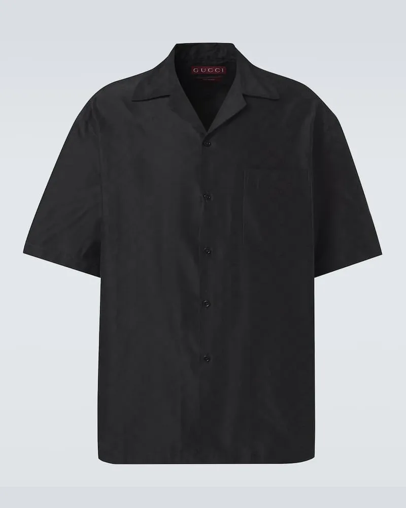 Gucci Camicia bowling in cotone e seta Nero