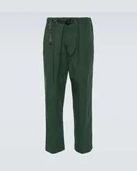 and wander Pantaloni tapered Nylon Chino Tuck Verde