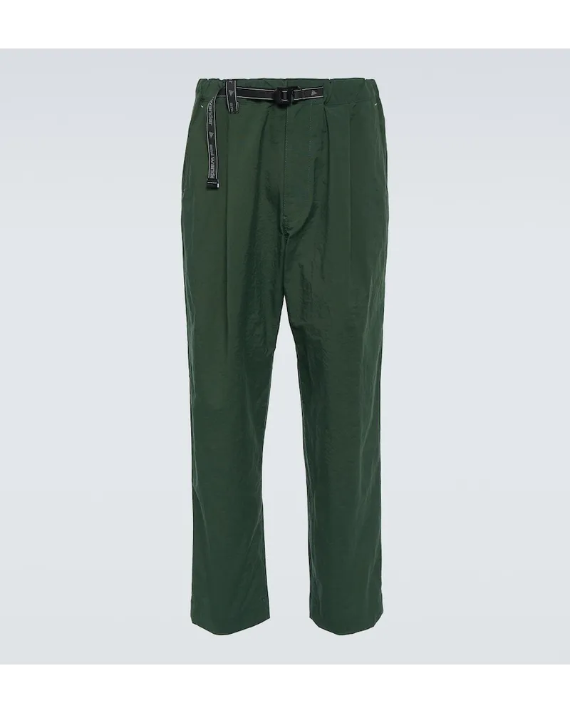 and wander Pantaloni tapered Nylon Chino Tuck Verde