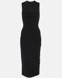 Victoria Beckham Abito midi Slash Front in crêpe Nero