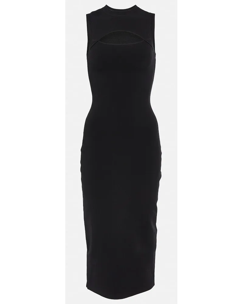 Victoria Beckham Abito midi Slash Front in crÃªpe Nero
