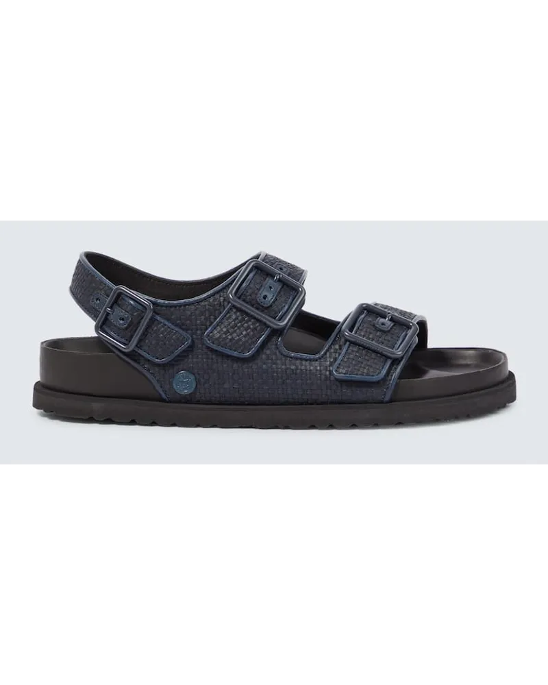 Birkenstock Sandali Milano in rafia con pelle Blu