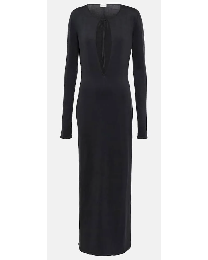 Magda Butrym Abito lungo in seta con cut-out Grigio