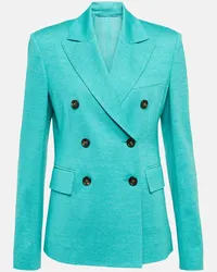 Max Mara Blazer doppiopetto Zirlo in lino e cotone Verde