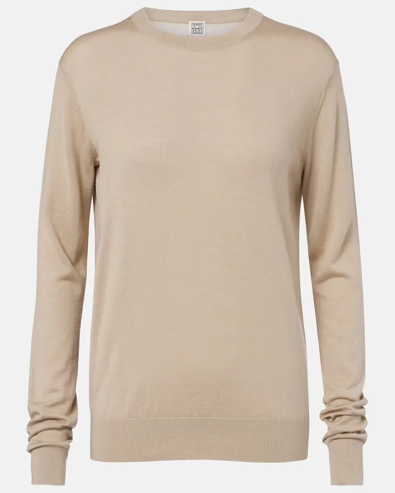 Totême Pullover in cashmere e seta Beige