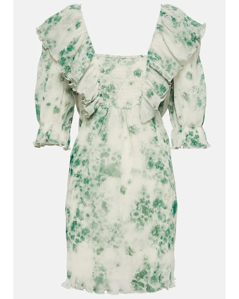 Ganni Miniabito in georgette con pince Verde
