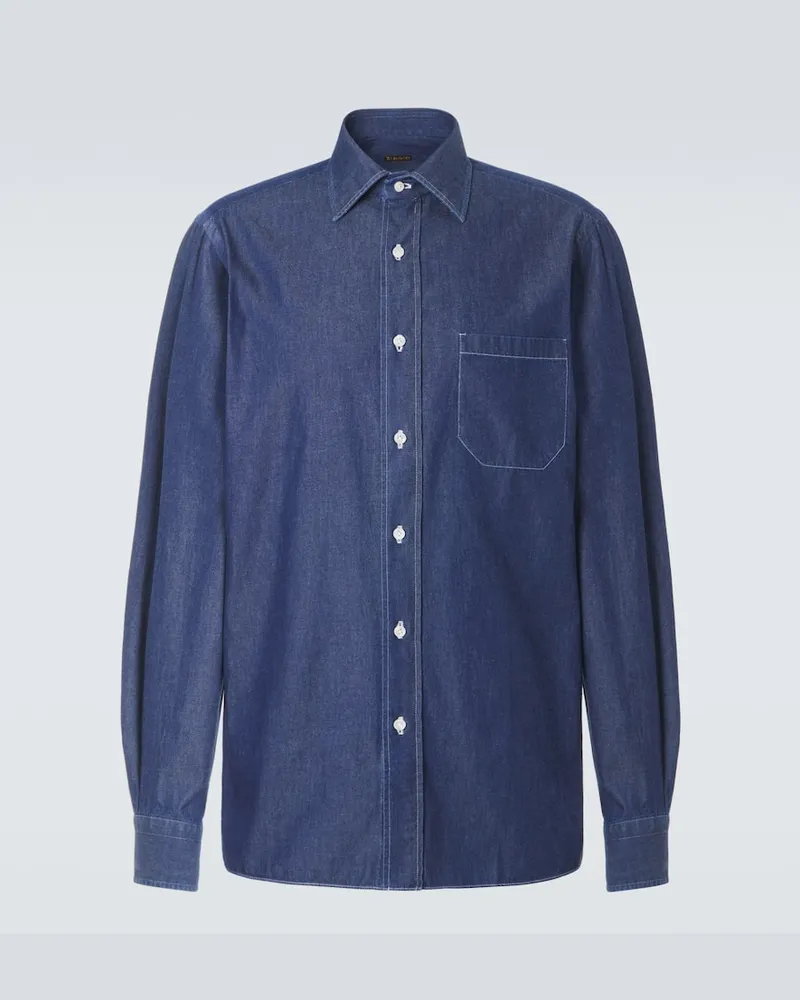 Rubinacci Camicia in cotone Blu