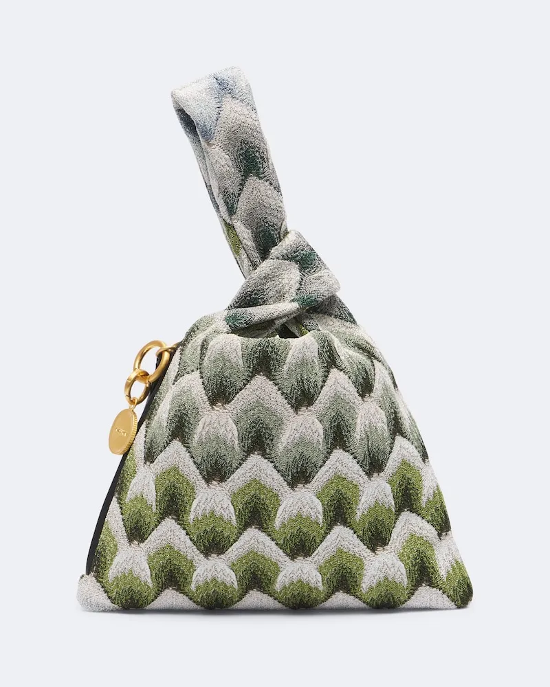 Missoni Borsa a mano Small in jacquard a zig zag Verde