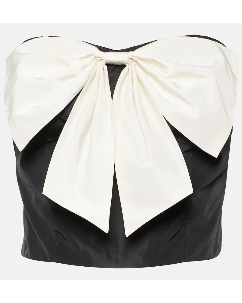 STAUD Top Atticus senza spalline con fiocco Nero