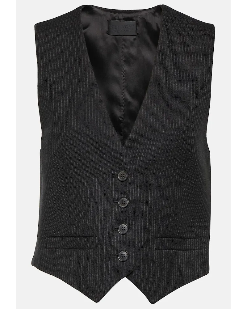 Nili Lotan Gilet gessato Ismael in lana Nero