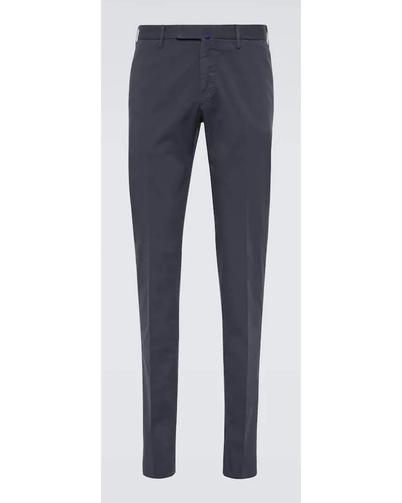 Incotex Pantaloni slim in misto cotone Blu