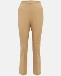 Max Mara Pantaloni Nepeta in crêpe di misto lana Beige