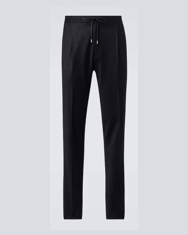 LARDINI Pantaloni in lana e cashmere Nero