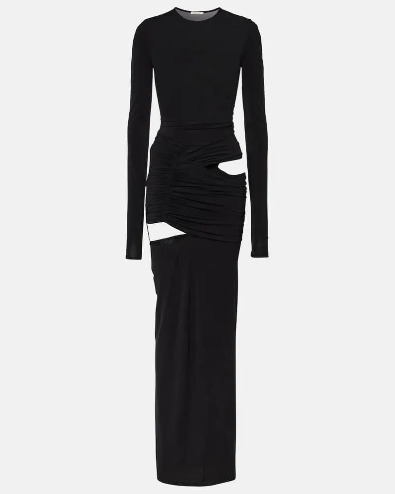 Nensi Dojaka Abito lungo in jersey con cut-out Nero