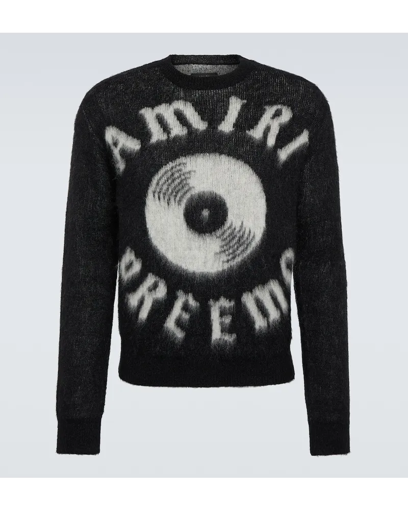 Amiri Pullover in lana con logo Nero