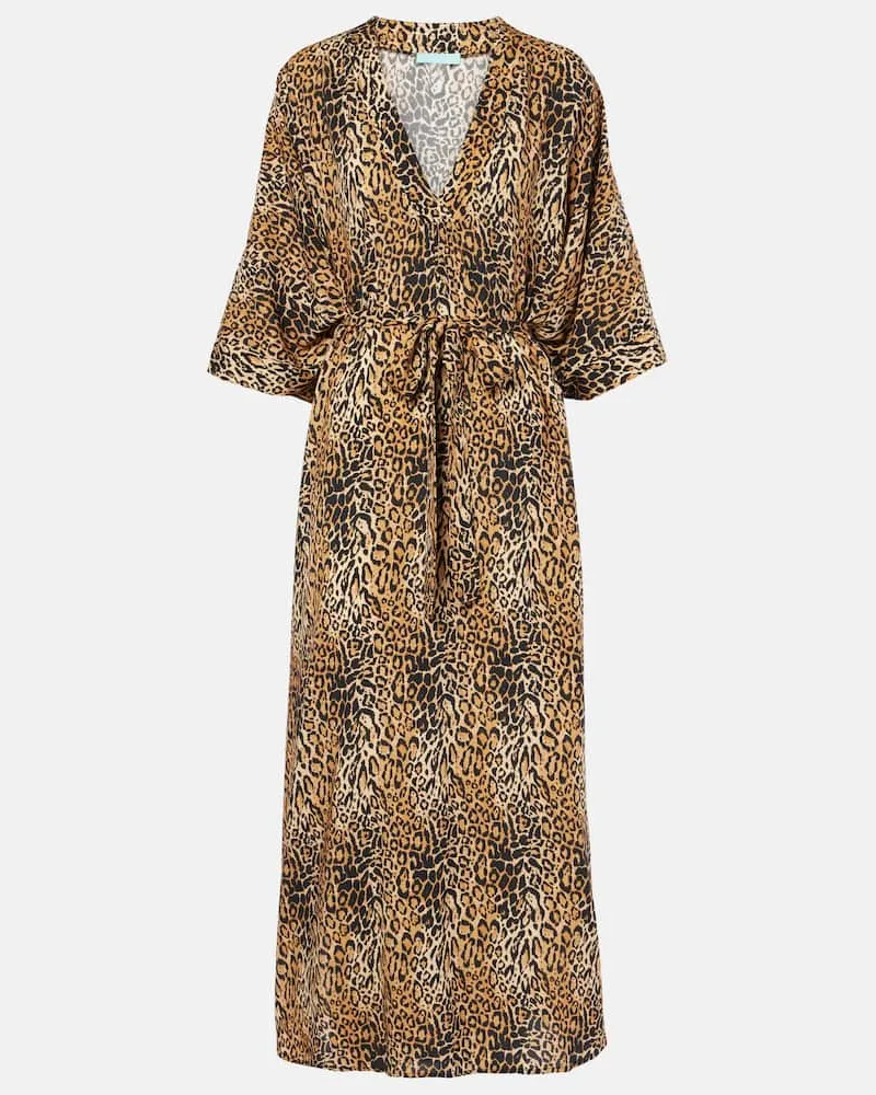 Melissa Odabash Abito lungo Bonnie con stampa leopardata Blu