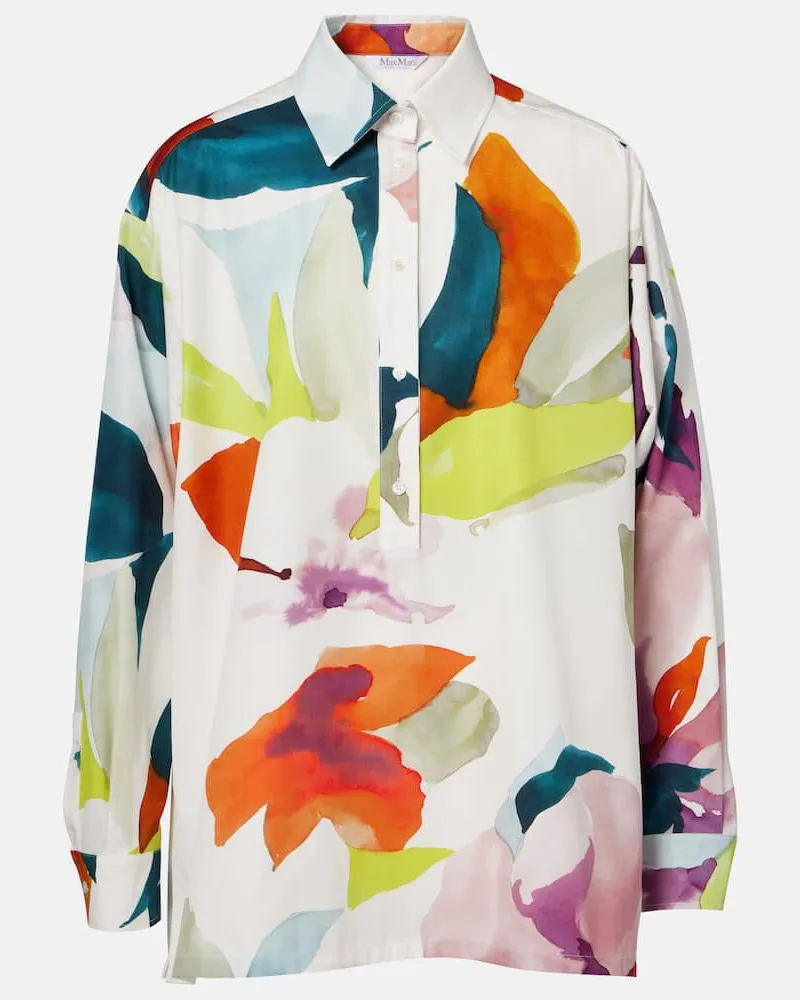 Max Mara Top Verace in cotone con stampa Bianco