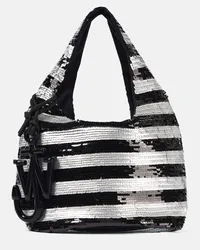 J.W.Anderson Borsa Mini con paillettes a righe Nero