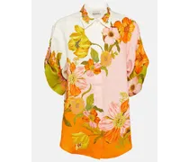 ALEMAIS Alémais Camicia Silas in lino con stampa Multicolore