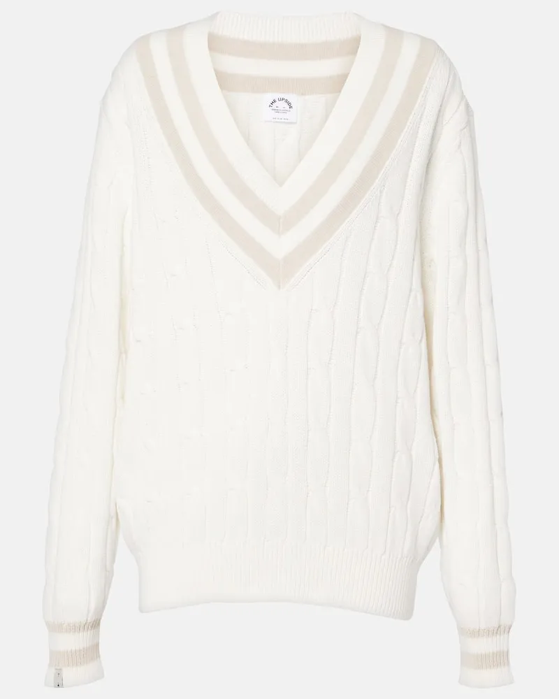 The Upside Pullover Louie in cotone a trecce Bianco
