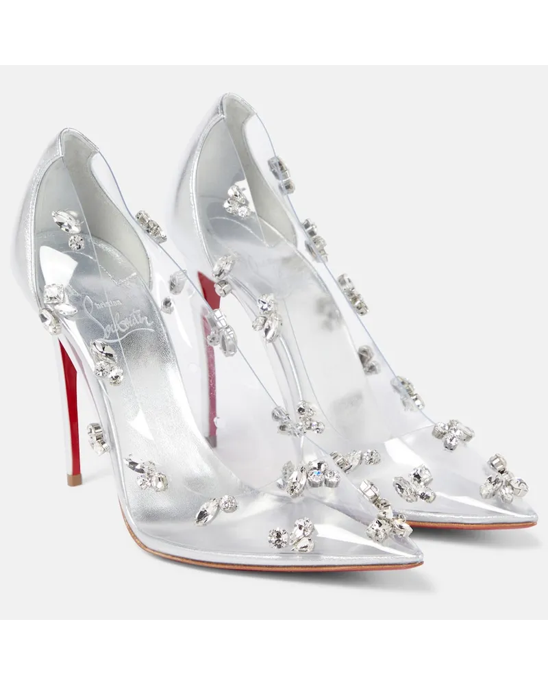 Christian Louboutin Pumps Degraqueen in PVC con cristalli Argento