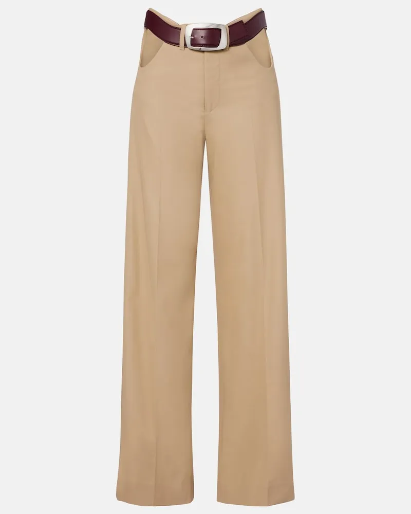 Jean Paul Gaultier Pantaloni a gamba larga in cotone Beige
