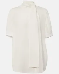 Valentino Garavani Blusa in georgette di seta Bianco