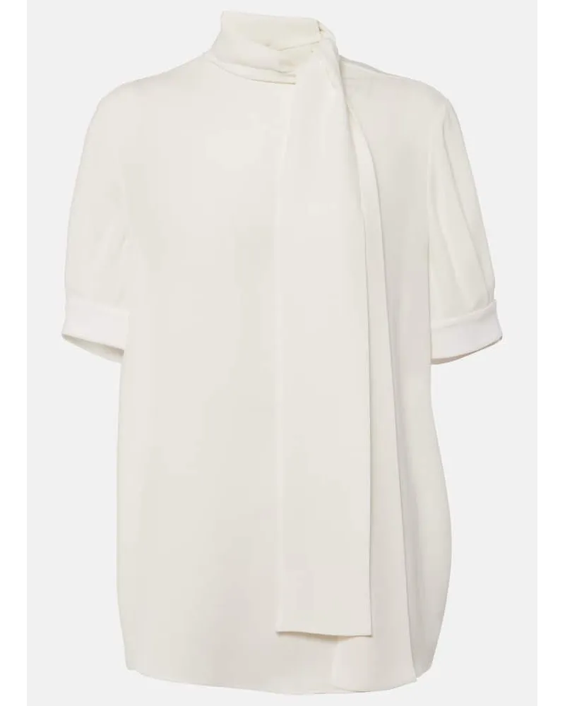 Valentino Garavani Blusa in georgette di seta Bianco
