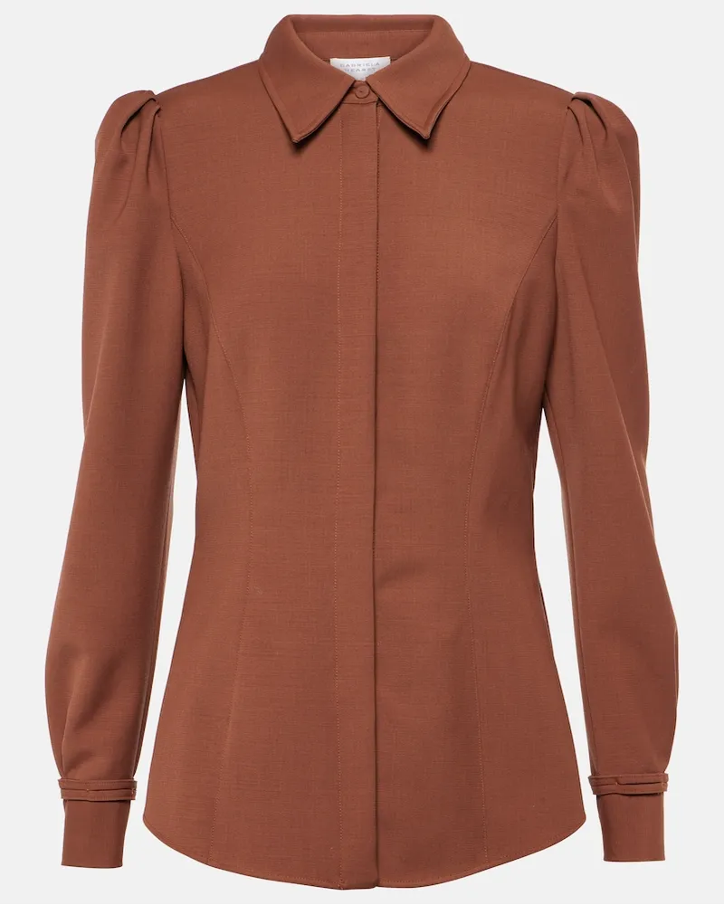 Gabriela Hearst Camicia Talbot in lana Marrone