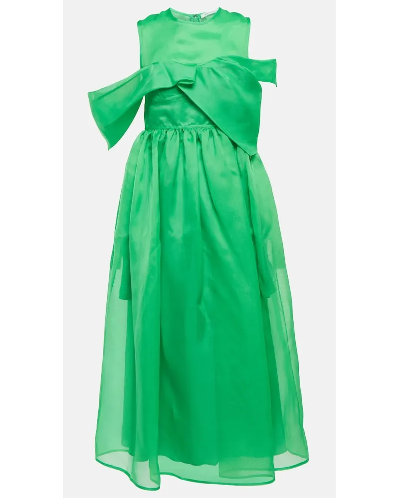 Cecilie Bahnsen Abito lungo Sidney in organza di seta Verde
