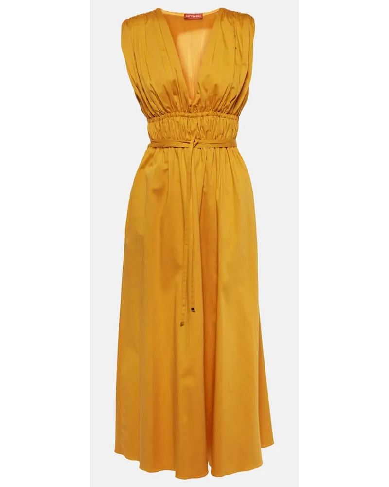 Altuzarra Abito midi Fiona in misto cotone Arancione