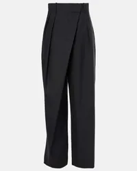 Loewe Pantaloni a gamba larga in lana Nero