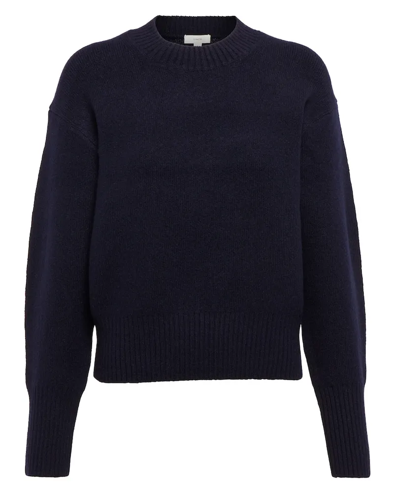 Vince Pullover girocollo in misto lana Blu