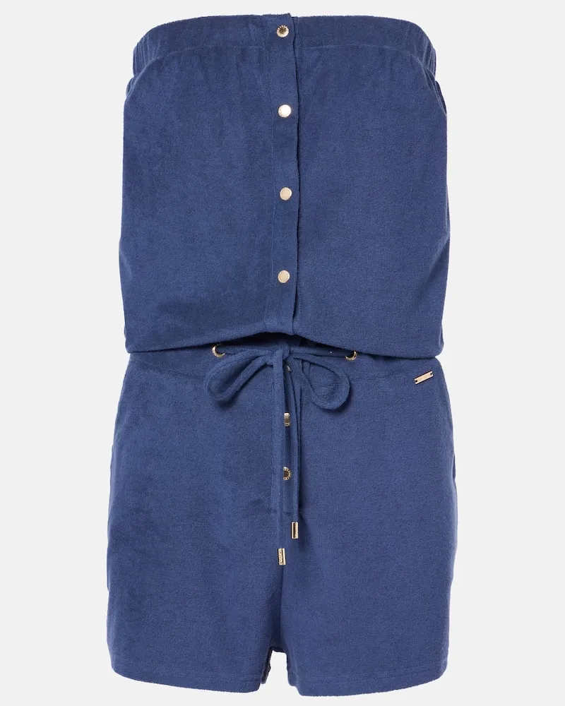 Melissa Odabash Jumpsuit corta Naomi in spugna Blu