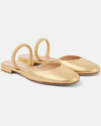 Gianvito Rossi Slippers in pelle metallizzata Oro